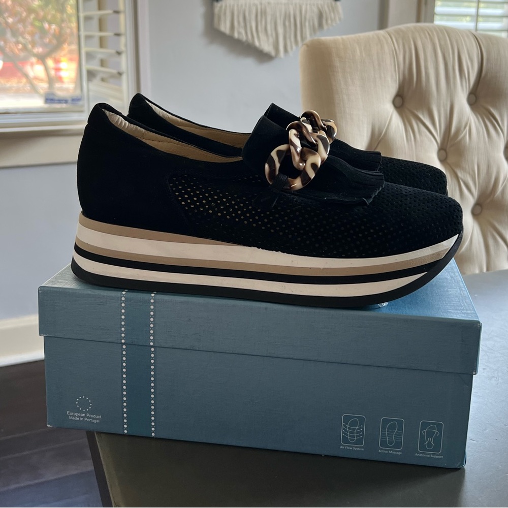 Softwaves Shoes Cadie Velour Black size 40.5 Retail $260